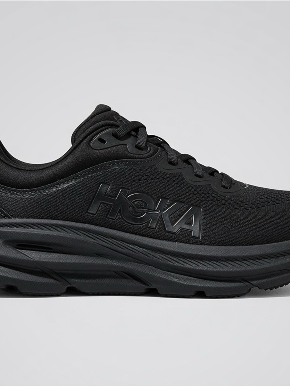 Hoka Men's All-Black Cushioned Running Shoes - Picture 3 of 7